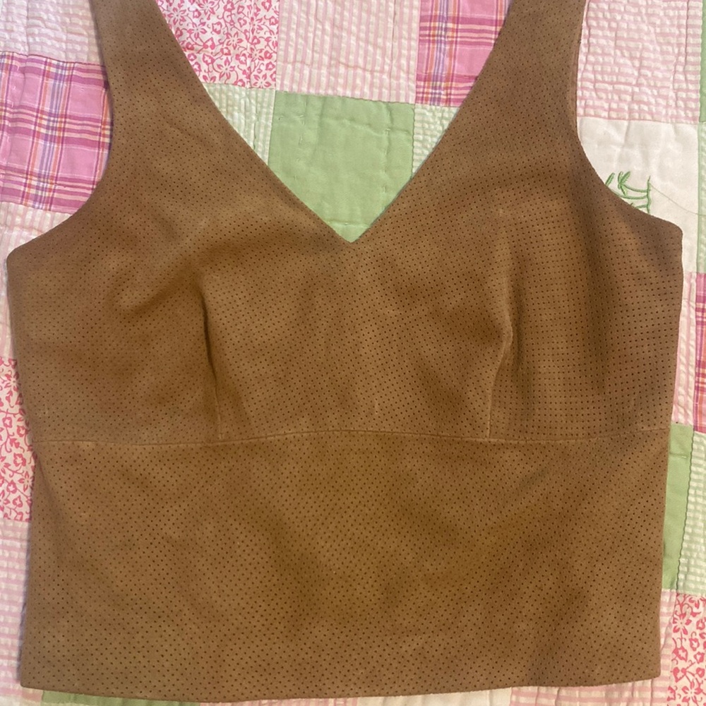 Suede crop top